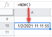 google sheets now function 1