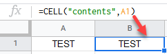 google sheets cell function