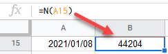 google sheets N Function 1
