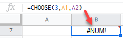google sheets NUM ERROR 1