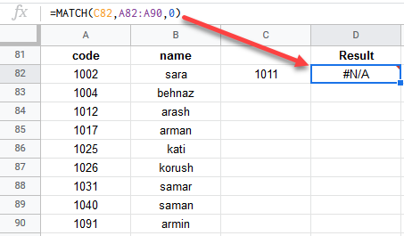 google sheets match function 3