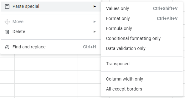 google sheets edit menu 2022 2