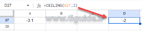 google sheets CEILING function 2