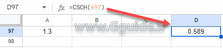 google sheets CSCH function