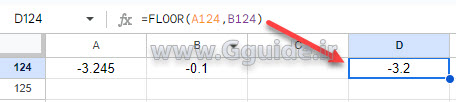 google sheets FLOOR function 3