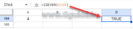 google sheets ISEVEN function 1