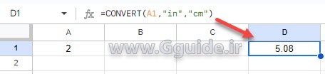 google sheets CONVERT function