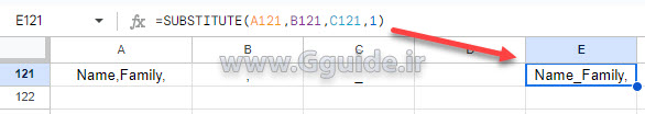 google sheets SUBSTITUTE function