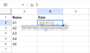 google sheets Rating 4